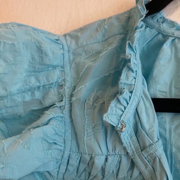 RAMY Brook New York Wendy Ruffle Top in SKY Blue SZ S - Picture 5 of 10